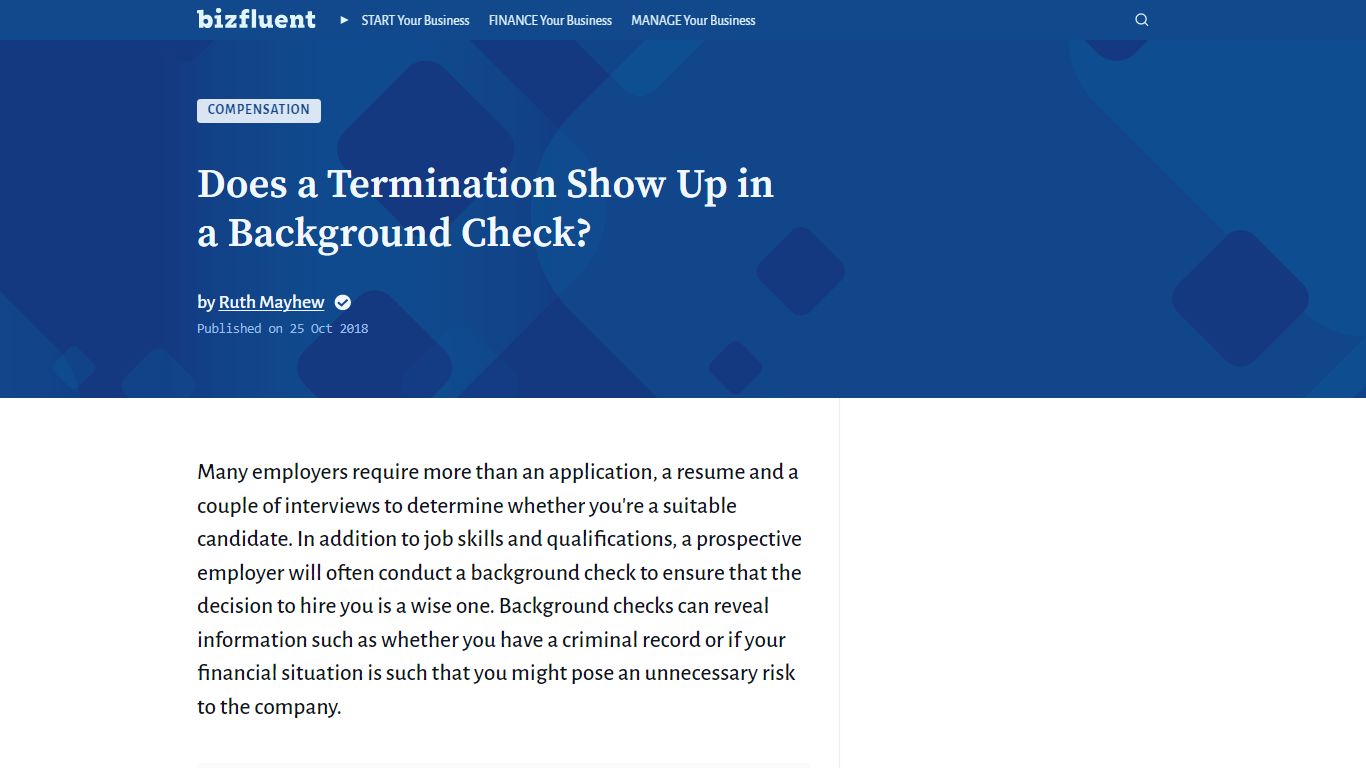 Does a Termination Show Up in a Background Check? | Bizfluent