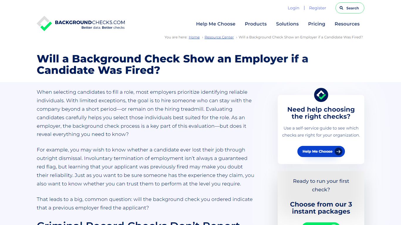 Will a Background Check Show an Employer if a Candidate Was Fired?